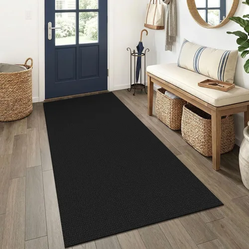 Vista 32 de EARTHALL Alfombra tejida de 2 x 3 pies, lavable para entrada, alfombra trenzada antideslizante, alfombra para puerta interior y exterior, alfombra