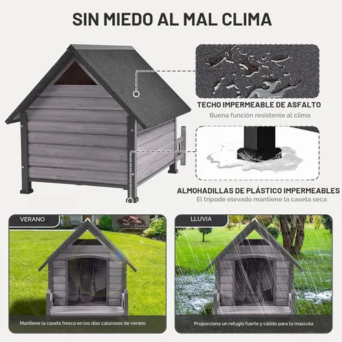 Vista 2 de Casa para perros al aire libre para perros de raza extragrande, perrera aislada para perros en el exterior