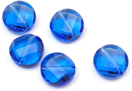 Vista 10 de Adabele - 25 cuentas de cristal sueltas con giro redondo plano y facetado de 0.315 in (0.315 in), transparente AB compatible con Swarovski Preciosa