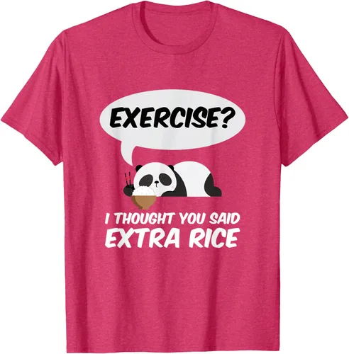 Vista 24 de ¿Ejercicio? I Thought You Said Extra Rice Panda Gift T-Shirt, Negro, S