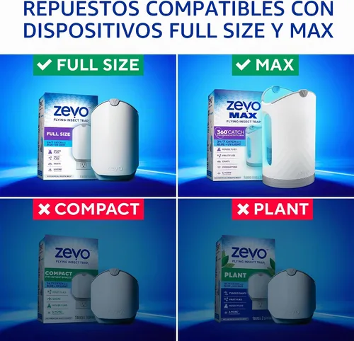 Vista 4 de Zevo Cartuchos de Recarga Oficiales para Trampa de Insectos Voladores - Compatible con la Trampa Zevo y la Trampa para Moscas MAX para Interiores
