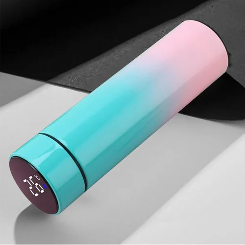 Vista 7 de Botella de agua de acero inoxidable 304 con aislamiento inteligente con pantalla de temperatura, botellas de agua de viaje, botellas aisladas