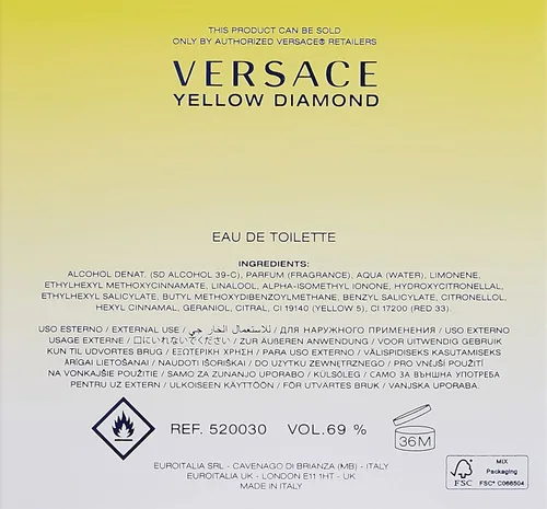 Vista 3 de Versace - Yellow Diamond Eau De Toilette Espray para mujer, 1.7 oz