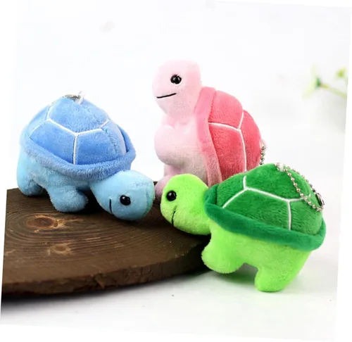 Vista 6 de Vaguelly Colgante de tortuga, llavero de tortuga, colgante de mochila Kawaii con animales esponjosos, adorno de recuerdo