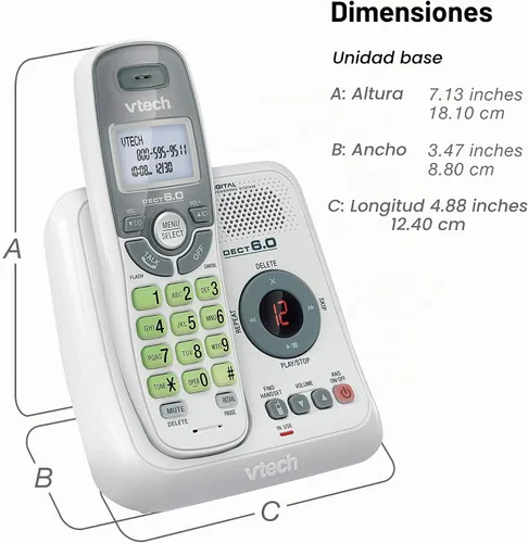 Vista 11 de Teléfono inalámbrico VTech DECT 6.0, Blanco