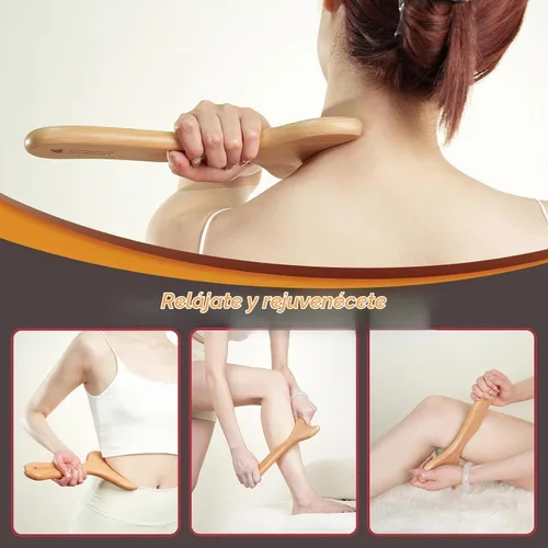 Vista 2 de Herramientas de Masaje de Terapia de Madera, Masajeador de Drenaje Linfático, Alivio del Dolor, Masajeador Multifuncional para Cuello, Espalda