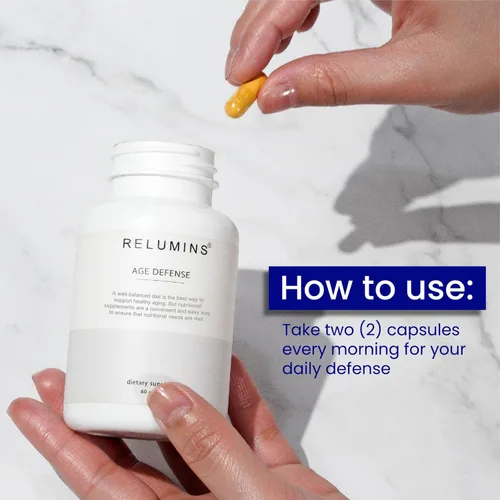 Vista 6 de Relumins Suplemento Age Defense NAD+ con NADH, CoQ10, glutatión, resveratrol, fisetina, curcumina y EGCG - Suplemento de apoyo antioxidante - 60