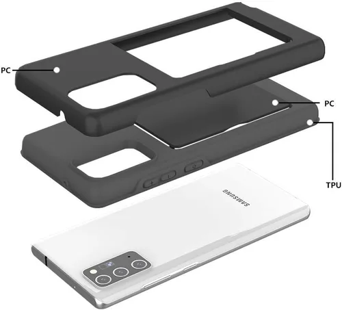 Vista 5 de Asuwish Funda compatible con Samsung Galaxy Note 20 Ultra y protector de pantalla de vidrio templado, soporte para tarjeta celular, fundas