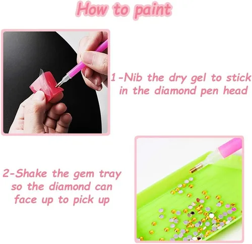 Vista 4 de Akutoer Lindos kits de dibujo de diamantes de dibujos animados, pintura Kawaii con diamantes, arte de gemas y manualidades, suministros de pintura