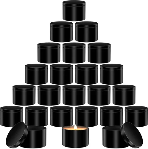Vista 9 de AOSWELE 24 latas de velas doradas, recipientes de vela mate premium para kit de bricolaje