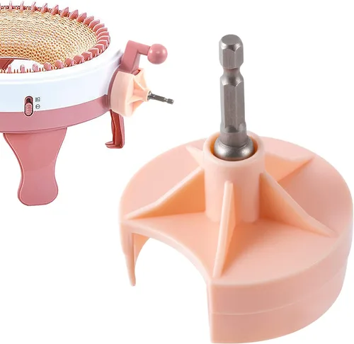 Vista 8 de Adaptador para máquinas de tejer, mango circular de manivela para telar anudado para Sentro 22 40 48 y Jamit, accesorio de potencia de taladro