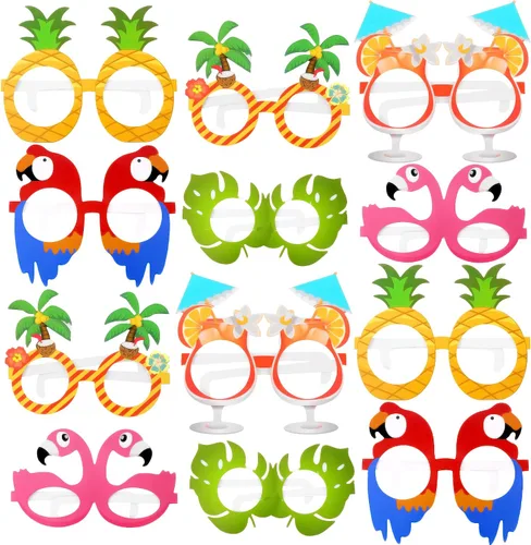 Vista 12 de KatchOn, Luau - Accesorios para cabina de fotos – Paquete de 21 Accesorios para cabina de fotos tropicales, decoraciones de fiesta de Luau Playa