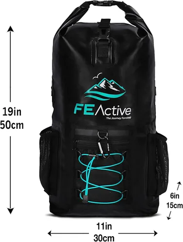 Vista 5 de FE Active Mochila seca impermeable de 20L Kayak, Senderismo
