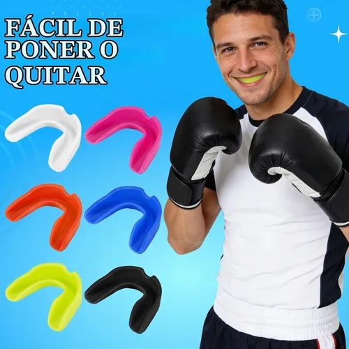 Vista 6 de Paquete de 6 protectores bucales para deportes con caja de almacenamiento, protector bucal moldeable para jóvenes, protector bucal de silicona