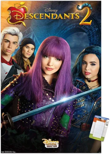 Vista 15 de Trends International Disney Descendants 2 - Póster de pared de una hoja, 14.725 x 22.375 pulgadas, versión enmarcada de madera de granero