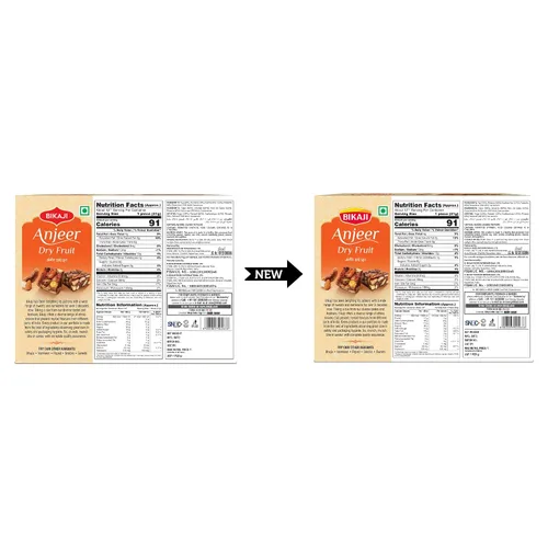 Vista 4 de Bikaji Anjeer Dry Fruit Burfi Halwa 8.81oz (250 g), pastel de higos tradicional y turrón de nueces con frutas secas premium, auténtico mithai