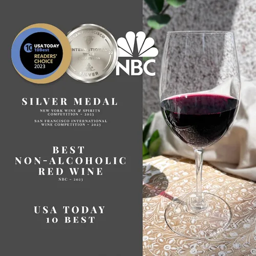 Vista 4 de Joyus Vino tinto sin alcohol, Cabernet Sauvignon, galardonado el mejor vino desalcoholizado de su clase, complejo y cálido, bajo en azúcar y bajo
