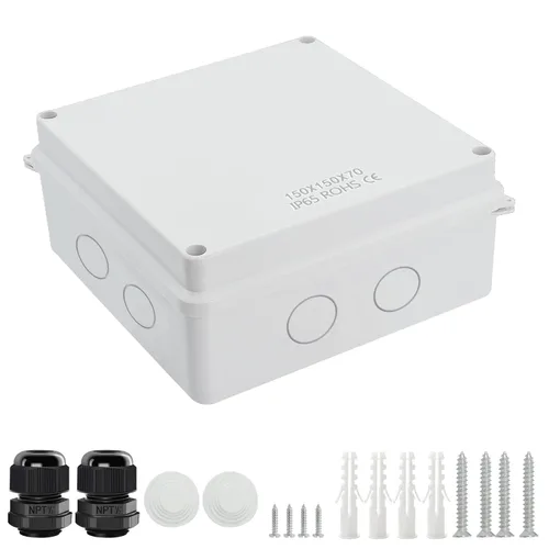 Vista 17 de LeMotech - Caja de conexiones, caja eléctrica IP55, resistente al agua, a prueba de polvo, plástico ABS, para proyectos electrónicos, color blanco