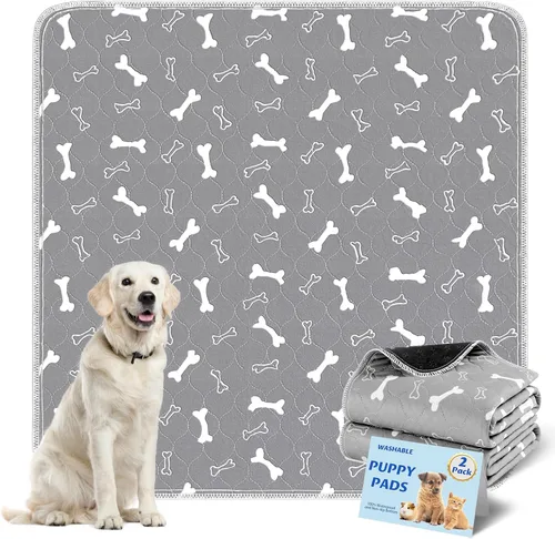 Vista 8 de Almohadillas lavables para orina para perros, paquete de 2 almohadillas reutilizables para cachorros, almohadillas de orina de perro de rápida