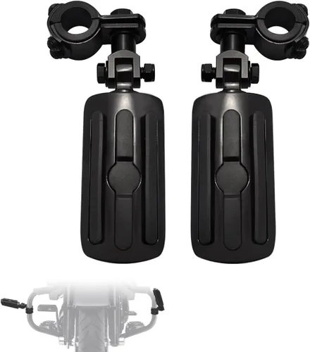 Vista 9 de FOVPLUE 1", 1.25" Estribos de autopista ajustables con abrazadera de 3 piezas para modelos Harley Touring Softail Dyna Sportster con protector