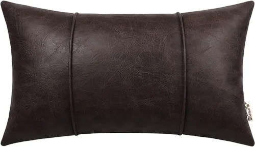Vista 39 de BRAWARM Funda de almohada de piel sintética de 16 x 16 pulgadas, color Negro