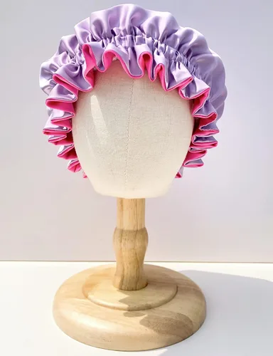 Vista 2 de AKISS - Exquisita gorra para dormir reversible con forro de satén para bebés, recién nacidos, niños grandes y pequeños y mamásmujeres