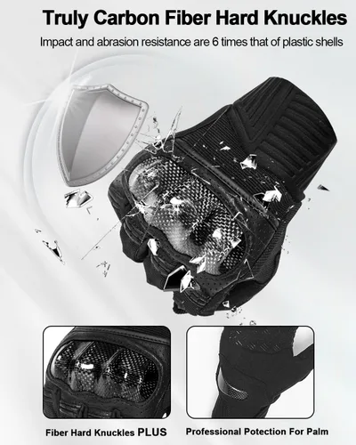 Vista 2 de RIGWARL Guantes de motocicleta para hombres y mujeres, para pantalla táctil, transpirables, ligeros, guantes antideslizantes para motocross