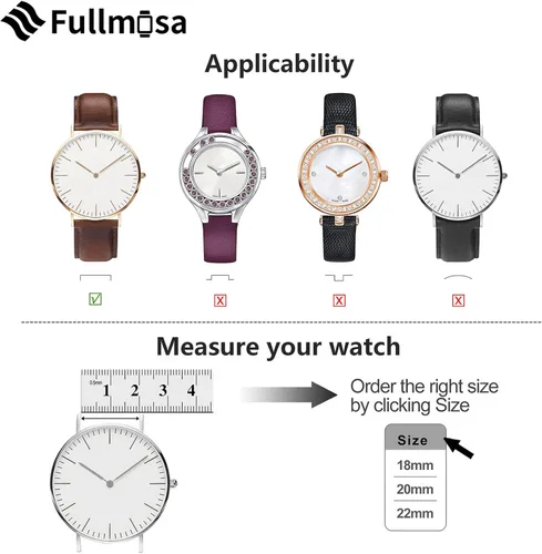 Vista 6 de Fullmosa Correa de reloj de liberación rápida de 0.866in, 0.787in, 0.709in, correas de cuero bruñido para Samsung Galaxy WatchHuaWei WatchGarmin