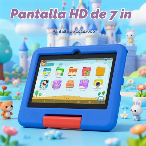 Vista 4 de Tableta Android de 7 pulgadas con funda, 4 GB de RAM 32 GB ROM 1 TB Expand, procesador de cuatro núcleos Tablet PC, pantalla IPS de 1024 x 600