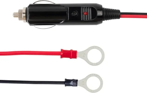 Vista 4 de Enchufe de cigarrillos macho a macho de 16 AWG 15 A, cable de carga con luces LED (3 pies)