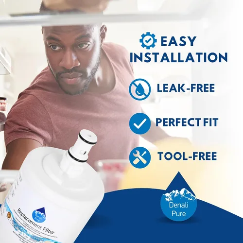 Vista 6 de Paquete de 2 filtros de agua de repuesto para refrigerador Kenmore/Sears 10672203201, compatible con cartucho de filtro de agua Kenmore/Sears 46-9002
