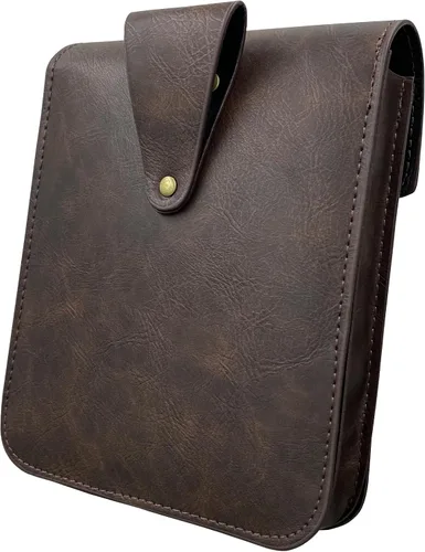 Vista 3 de HiiFeuer Bolso de cinturón de cuero sintético medieval vintage, bolso de cintura retro de la edad media, paquete lateral portátil para LARP Ren