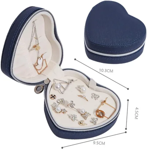 Vista 2 de Holibanna 4pcs jewelry box travel jewelry earring travel case heart jewelry necklace ring holder stud earring organizer earring gift case jewelry