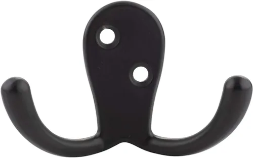 Vista 2 de Amazon Basics Gancho curvado de zinc para bata, color negro plano, paquete de 5 Curvo