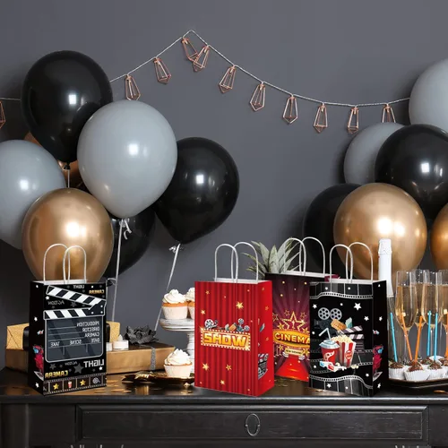 Vista 4 de 12 Bolsas de Fiesta de Noche de Cine Ahora en Exhibición Bolsas de Regalo de Fiesta Bolsas de Golosinas de Teatro de Cine Bolsas de Dulces para Baby