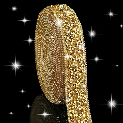 Vista 15 de Dowarm Cinta autoadhesiva de diamantes de imitación plateados, tiras brillantes para manualidades, decoración de bodas, 0.4 pulgadas de ancho