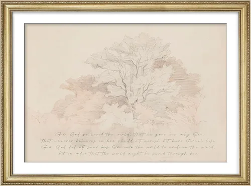 Vista 102 de MUDECOR Lienzo enmarcado prémium para pared, pinos nevados en bosque de invierno, ilustraciones modernas, arte contemporáneo, escénico, divertido