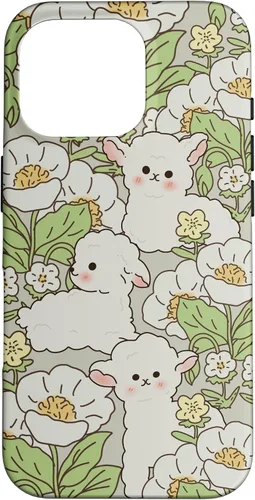 Vista 20 de Funda para iPhone 16 con diseño de oveja, cordero, margarita, granjero