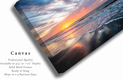 Vista 2 de Coastal Canvas Wall Art (Ready to Hang) Gallery Wrap of Scenic Sunrise Over Ocean at Hilton Head Island South Carolina Beach Photography Atlantic