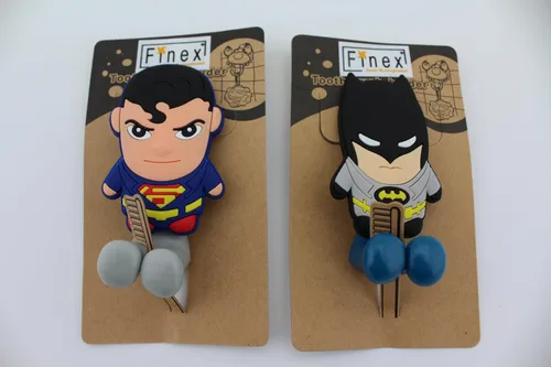 Vista 6 de Bat Superhero - Juego de 2 soportes para cepillos de dientes con ventosa para pared en el baño en casa RV Camper Van