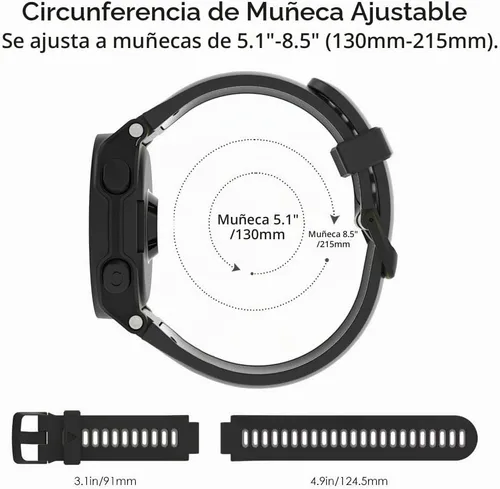 Vista 7 de MoKo Correa de reloj de silicona suave compatible con Garmin Forerunner 735XT/220/230/235/235 Lite/620/630/Approach S20/S6/S5, correa deportiva