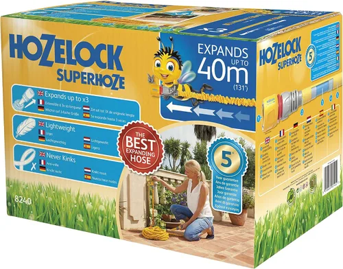 Vista 10 de HOZELOCK - Manguera extensible Superhoze de 24.6 ft: Manguera flexible, se estira hasta 3 veces la longitud original Con 2 accesorios Aquastop