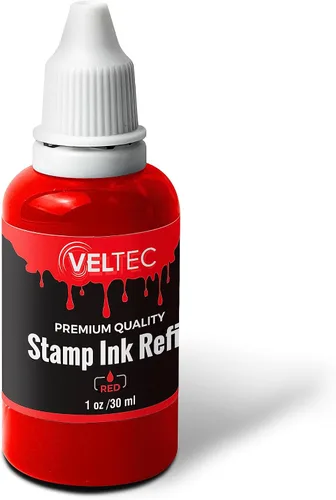 Vista 4 de Veltec Tinta de repuesto de sello autoentintado, botella exprimible – 1 oz (negro)