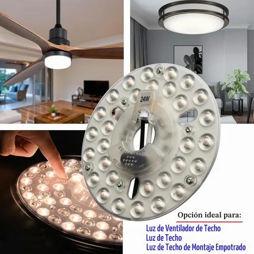 Vista 6 de 24W 5.3 "LED Kit de luz de ventilador de techo de repuesto LED Panel de tablero de luz con 3 funciones de memoria de temperatura