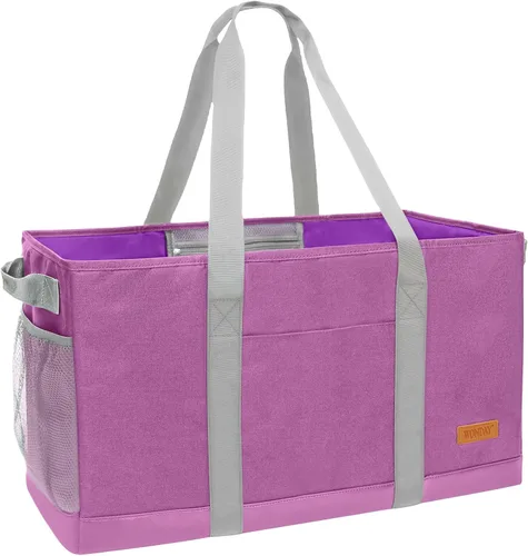 Vista 15 de WONDAY Portador de Bolsa de Compras Reutilizable Extra Grande de Pie con Asa, Treinta y Una Bolsa Utilitaria Plegable para Compras y Playa Verde