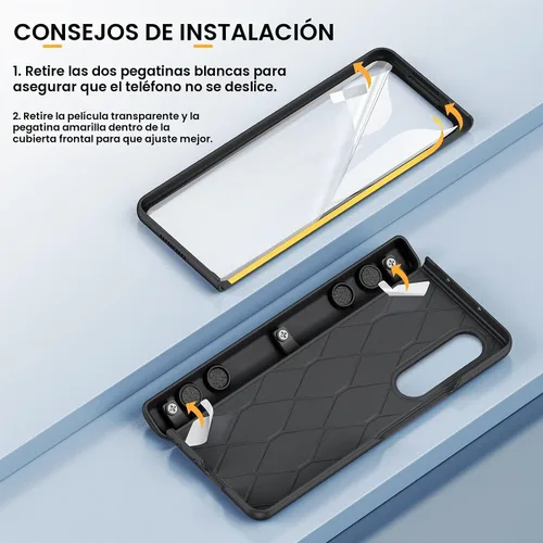Vista 2 de Caka - Funda para Samsung Galaxy Z Fold 3 con soporte y cubierta para lente de cámara