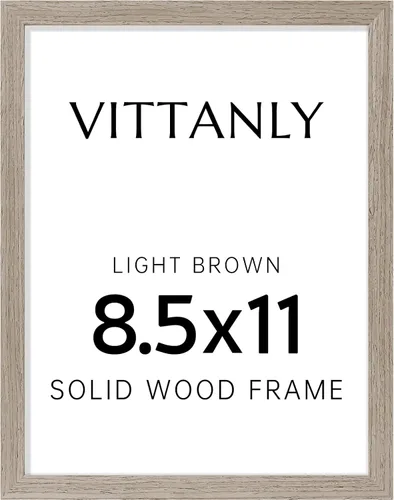 Vista 143 de Vittanly - Marco de fotos de 4 x 6 pulgadas de madera maciza con plexiglás, incluye paspartú de 3,5 x 5, para colgar en la pared o poner sobre una