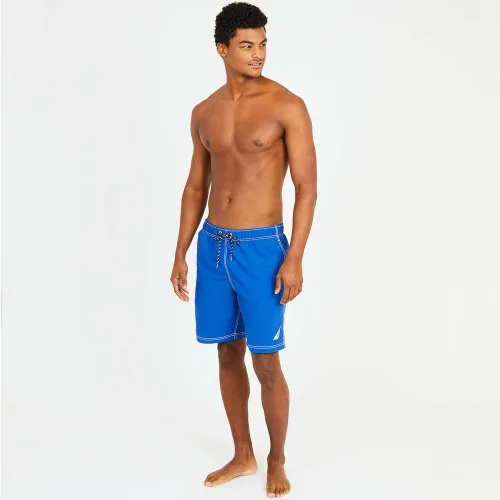 Vista 6 de Nautica Traje de baño sólido de secado rápido con logotipo clásico para hombre