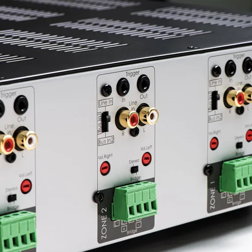 Vista 2 de OSD Audio MX880 GEN2 Amplificador de 4 zonas 8Ch x 80W, Clase D, botones de encendido/apagado del panel frontal, audio distribuido
