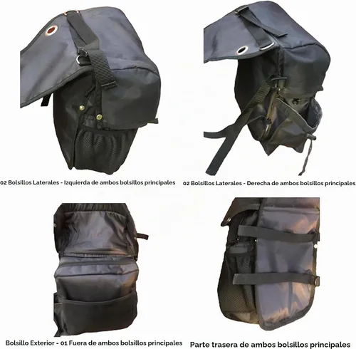 Vista 3 de Bolsa de sillín Majestic Ally para caballos - Bolsa de sillín acolchada, reflectante, impermeable y aislada de nylon con bolsillos y portabotellas